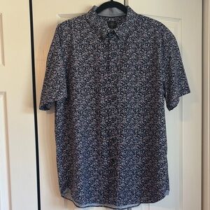 Men's Michael Strahan Floral Short Sleeve Button Down Shirt XL slim fit